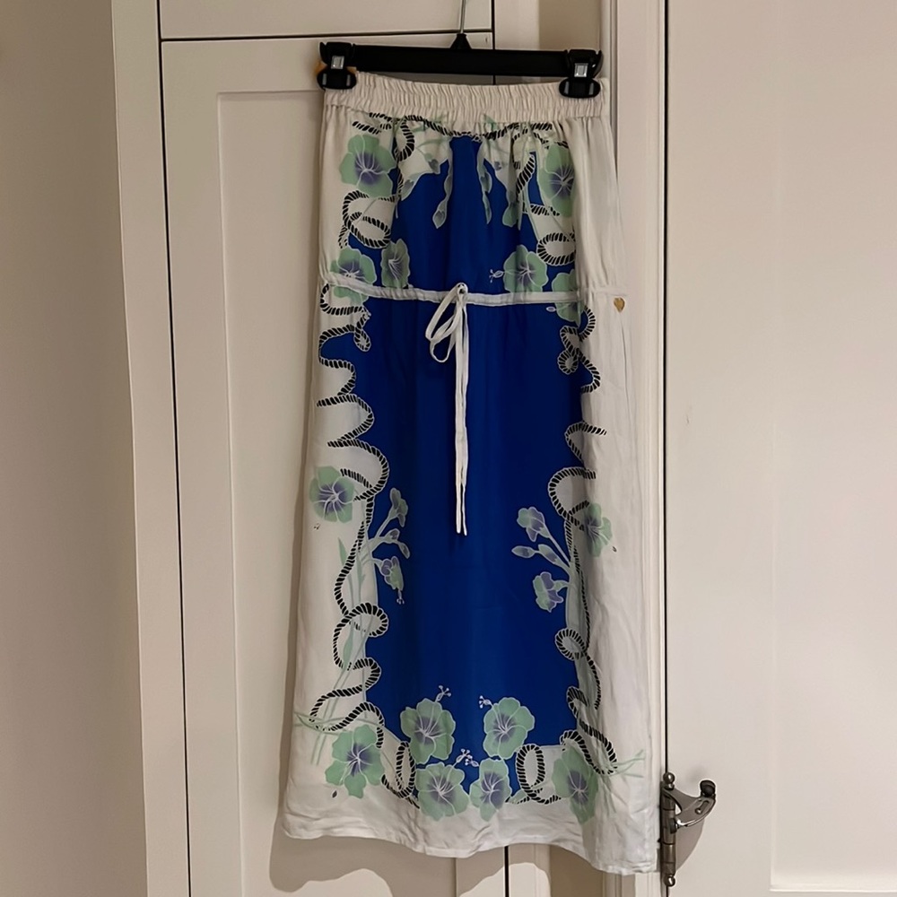 Elissa Coleman strapless hand painted silk dress